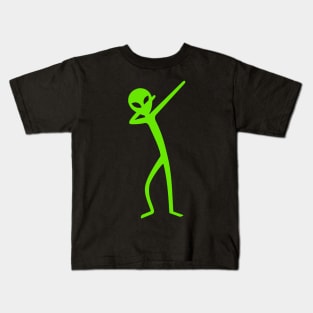 Dabbing Stick Figure - Green ALIEN Kids T-Shirt